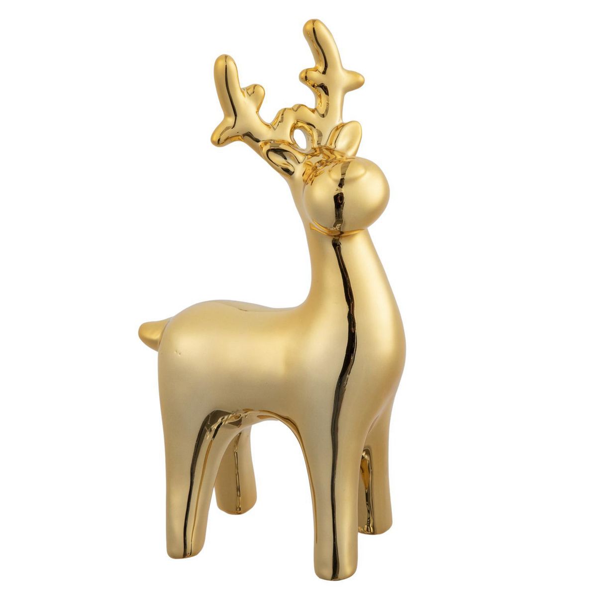 DEAR SANTA - Reno navidad parado porcelana 20cm dorado