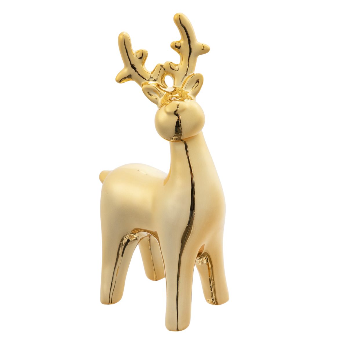 DEAR SANTA - Reno navidad parado porcelana 20cm dorado