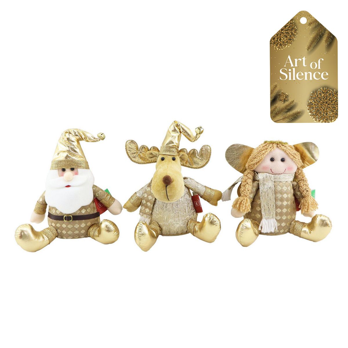 DEAR SANTA - Figura Santa/Oso/Reno Navidad 28 cm Dorado 1 pieza Surtido