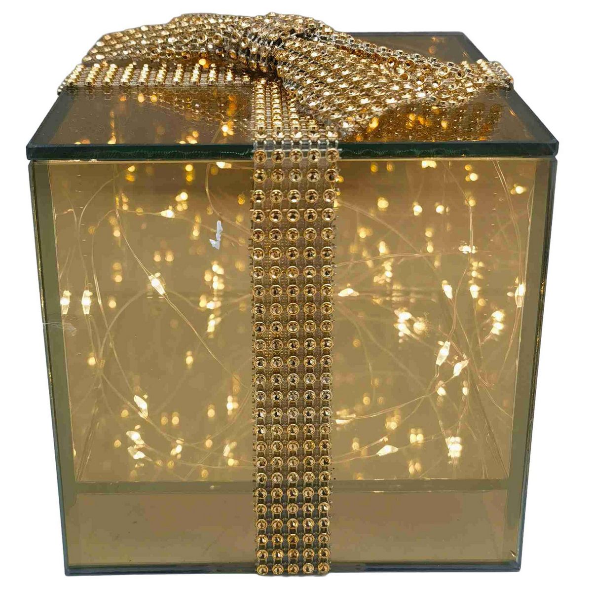 DEAR SANTA - Adorno navidad caja regalo Led vidrio