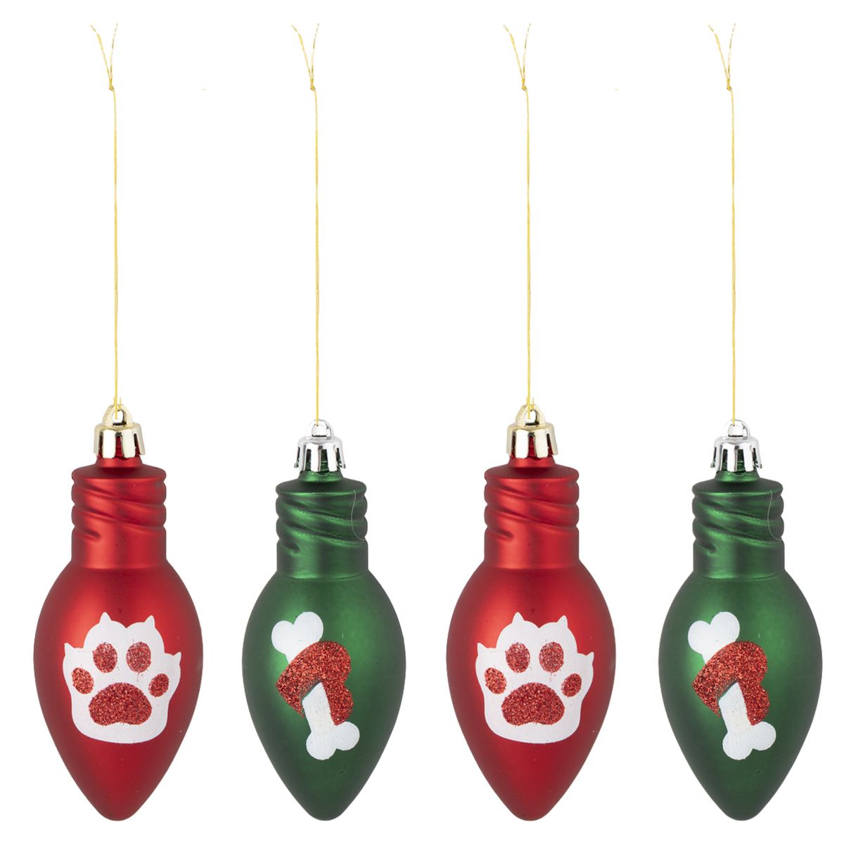 DEAR SANTA - Set 4 Adornos navidad hueso patita pet