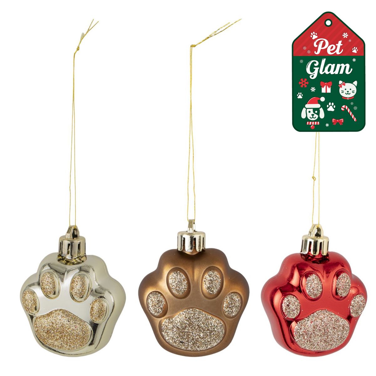 DEAR SANTA - Set 3 Adornos navidad patita 5 cm pet