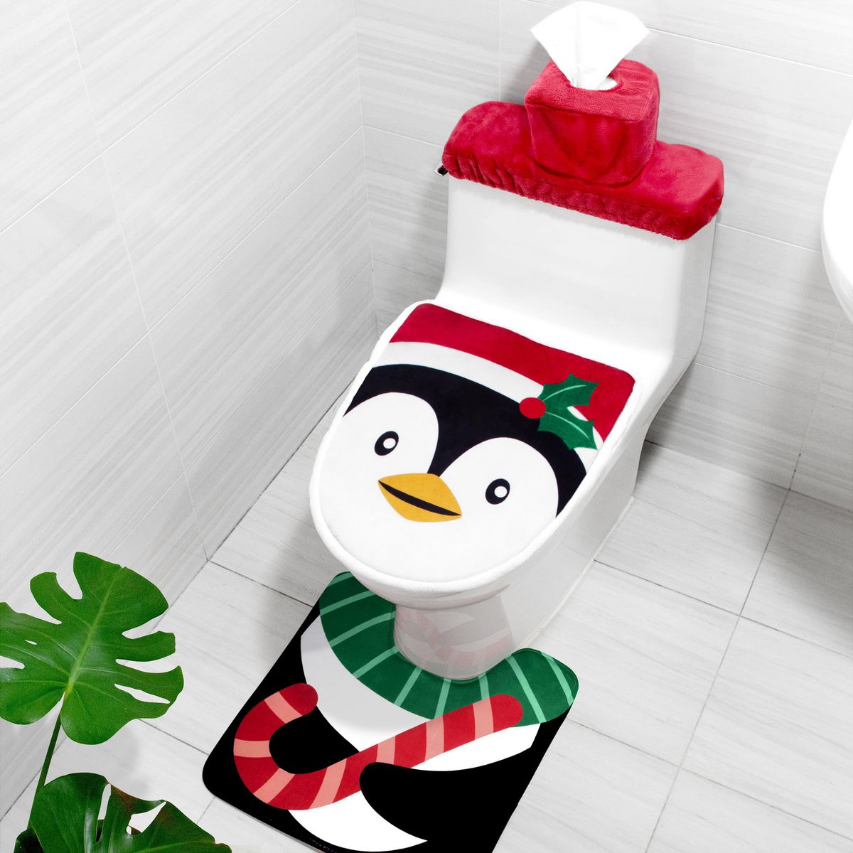 DEAR SANTA - Set baño navidad 3 piezas pinguino