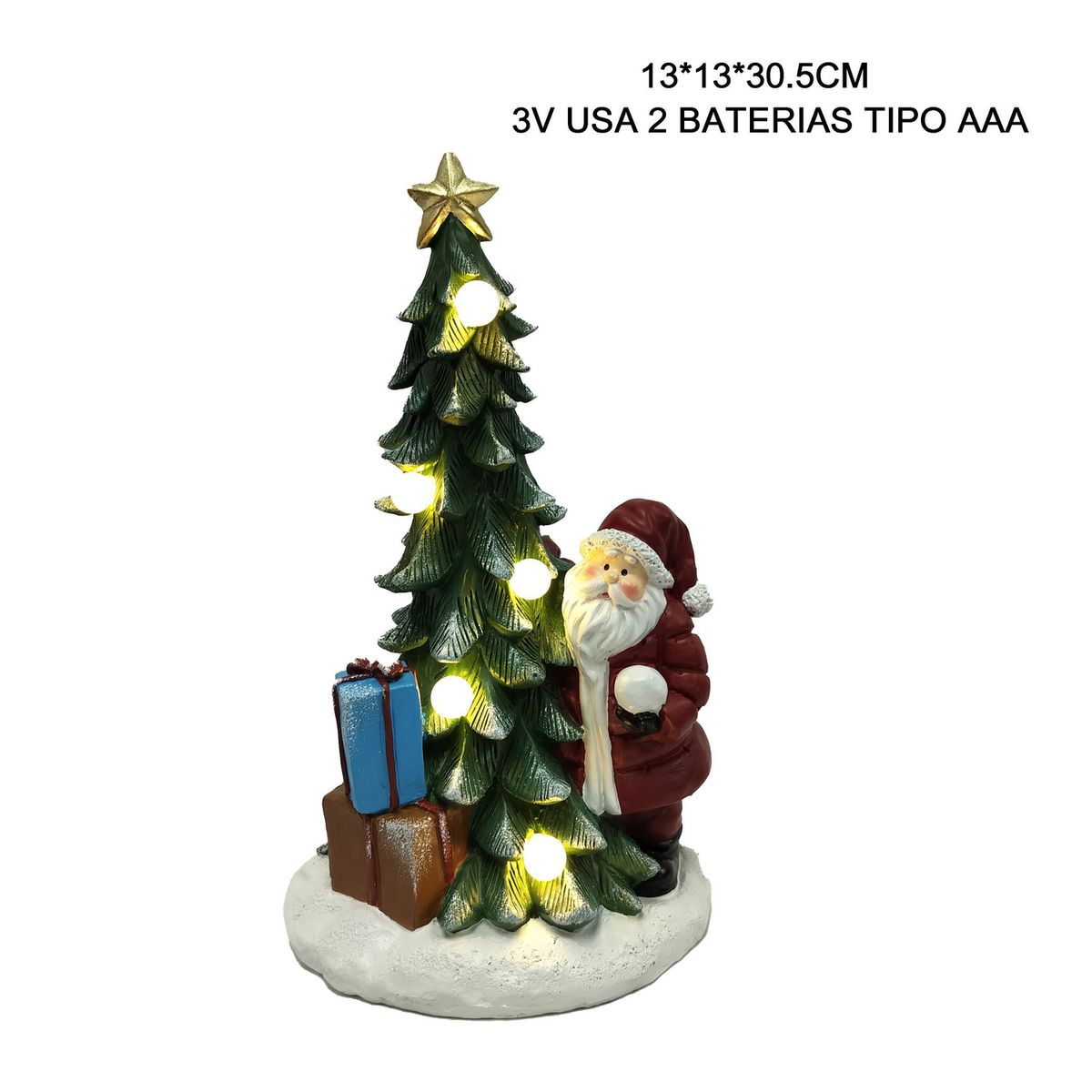 DEAR SANTA - Árbol navidad con santa deco led rojo