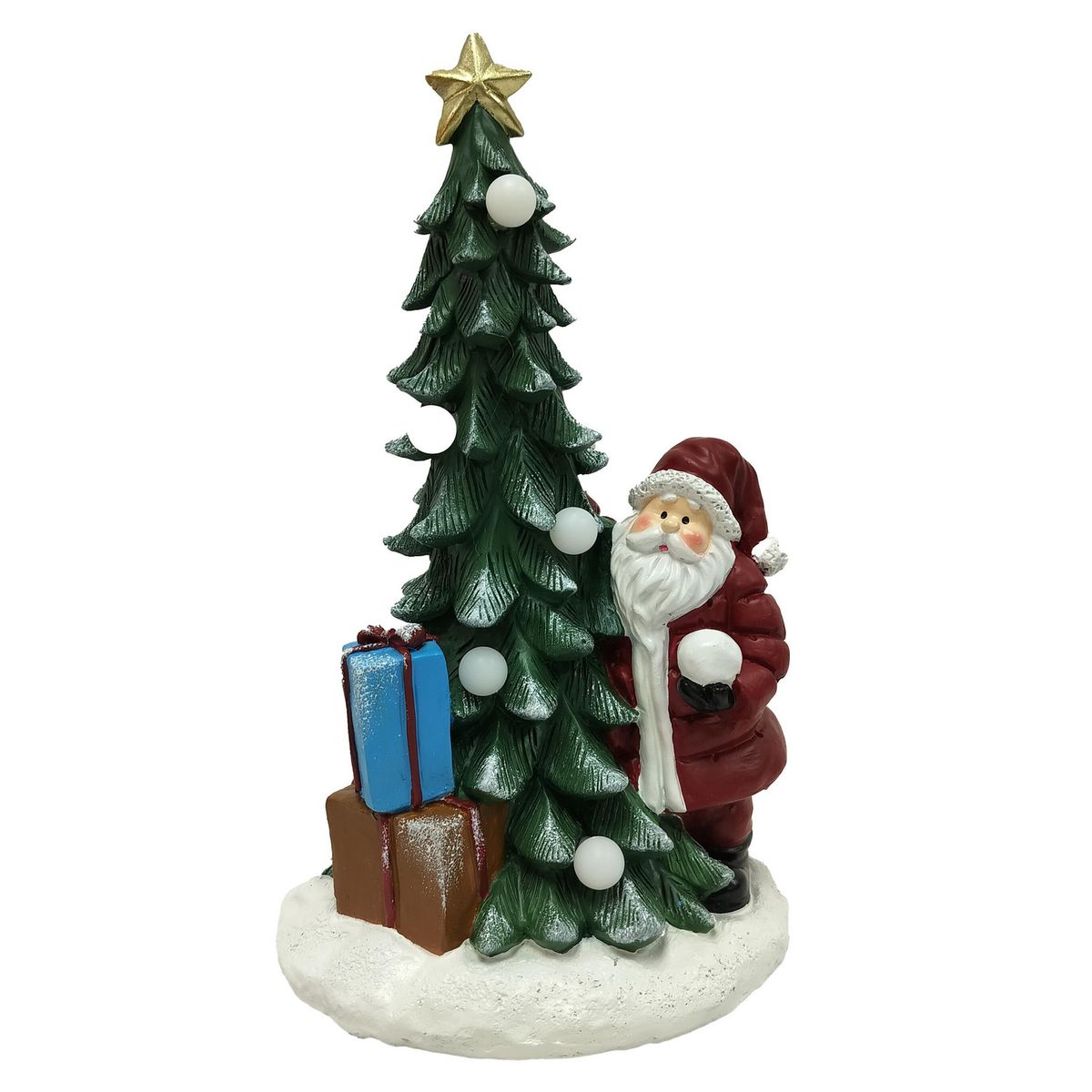 DEAR SANTA - Árbol navidad con santa deco led rojo