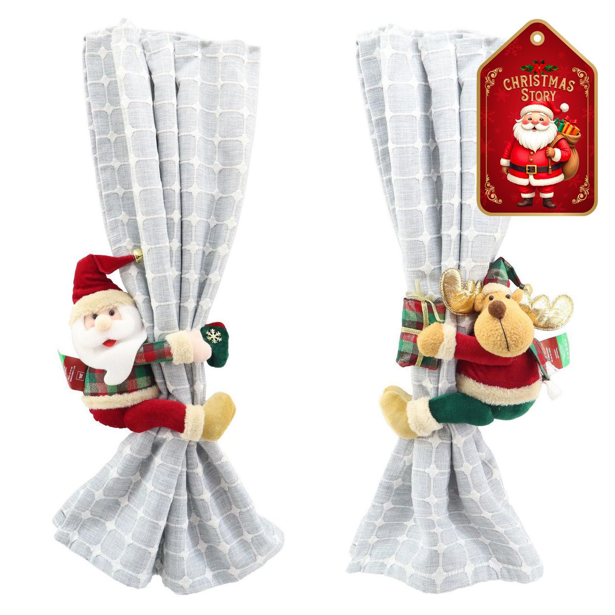DEAR SANTA - Set 2 abrazaderas navidad 30 cm rojo xstory