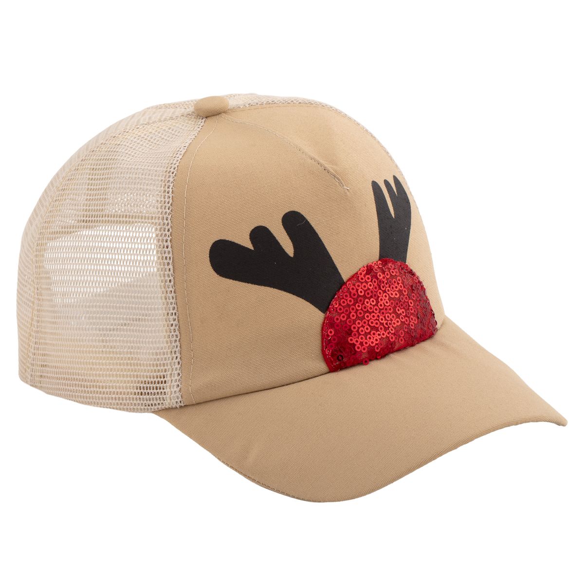 DEAR SANTA - Gorra navidad reno 26x16 cm beige