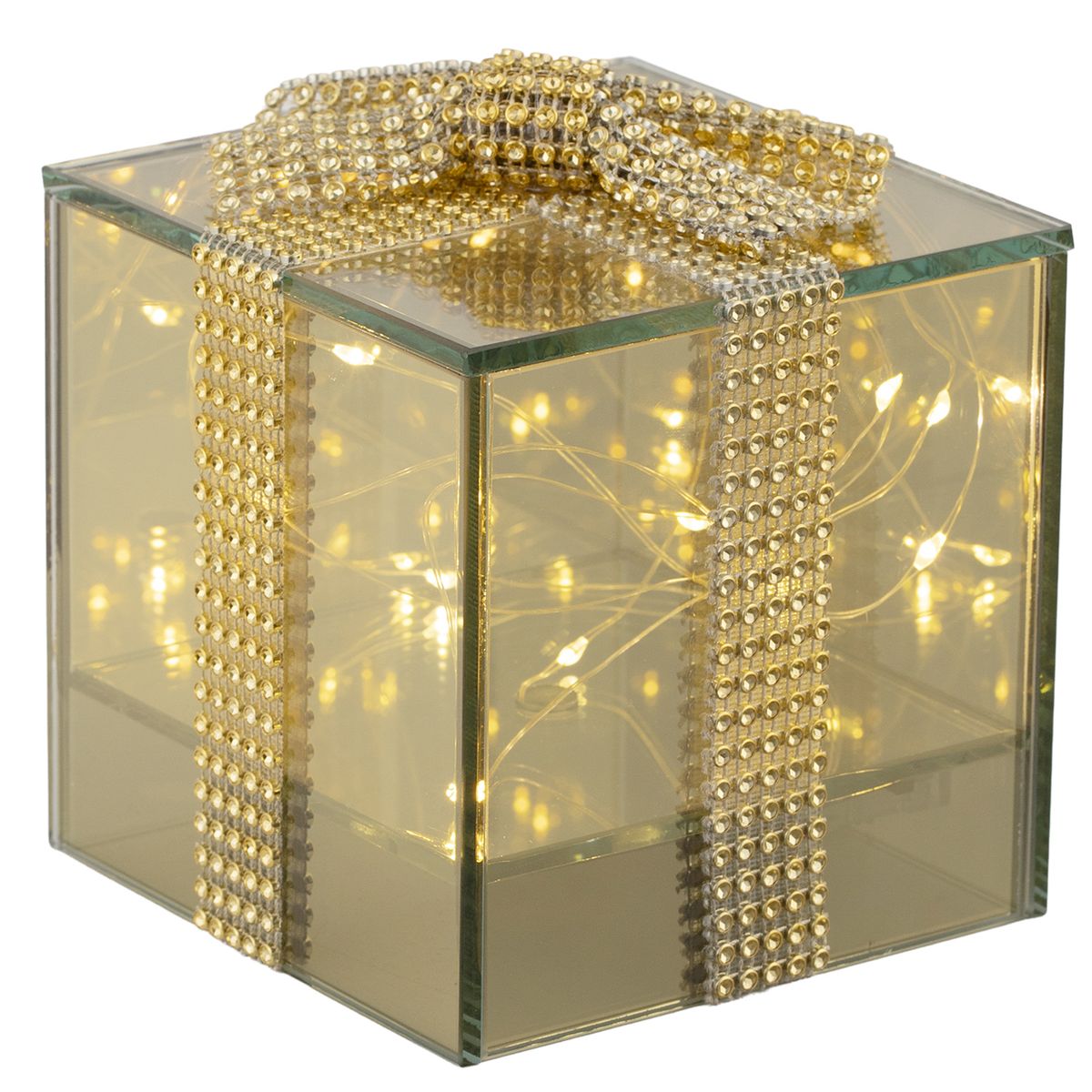 DEAR SANTA - Adorno navidad caja regalo Led vidrio