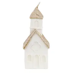 DEAR SANTA - Vela navidad casa 12 cm dorada