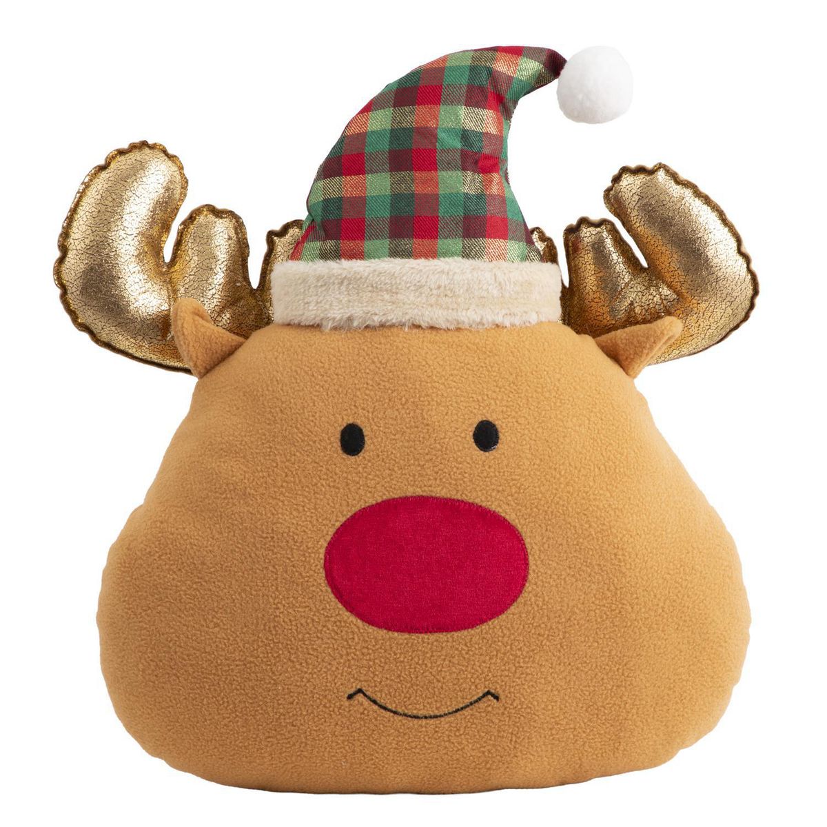 DEAR SANTA - Cojín navidad cara reno 38x40cm escoces