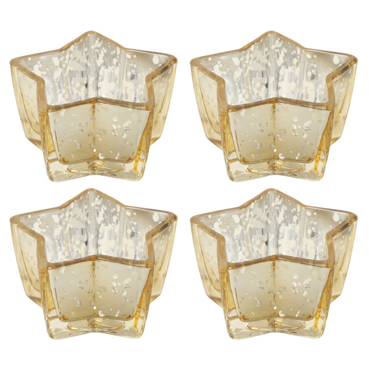 DEAR SANTA - Set 4 portavelas navidad estrella 20.3x22x5.7 cm