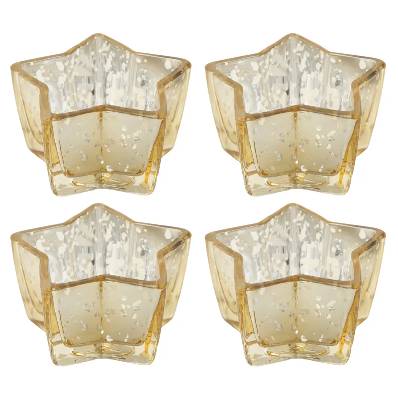 DEAR SANTA - Set 4 portavelas navidad estrella 20.3x22x5.7 cm