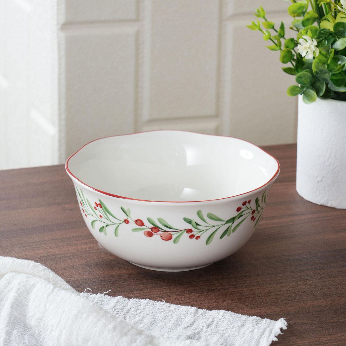 DEAR SANTA - Bowl Flores Navidad 14.1 cm Blanco