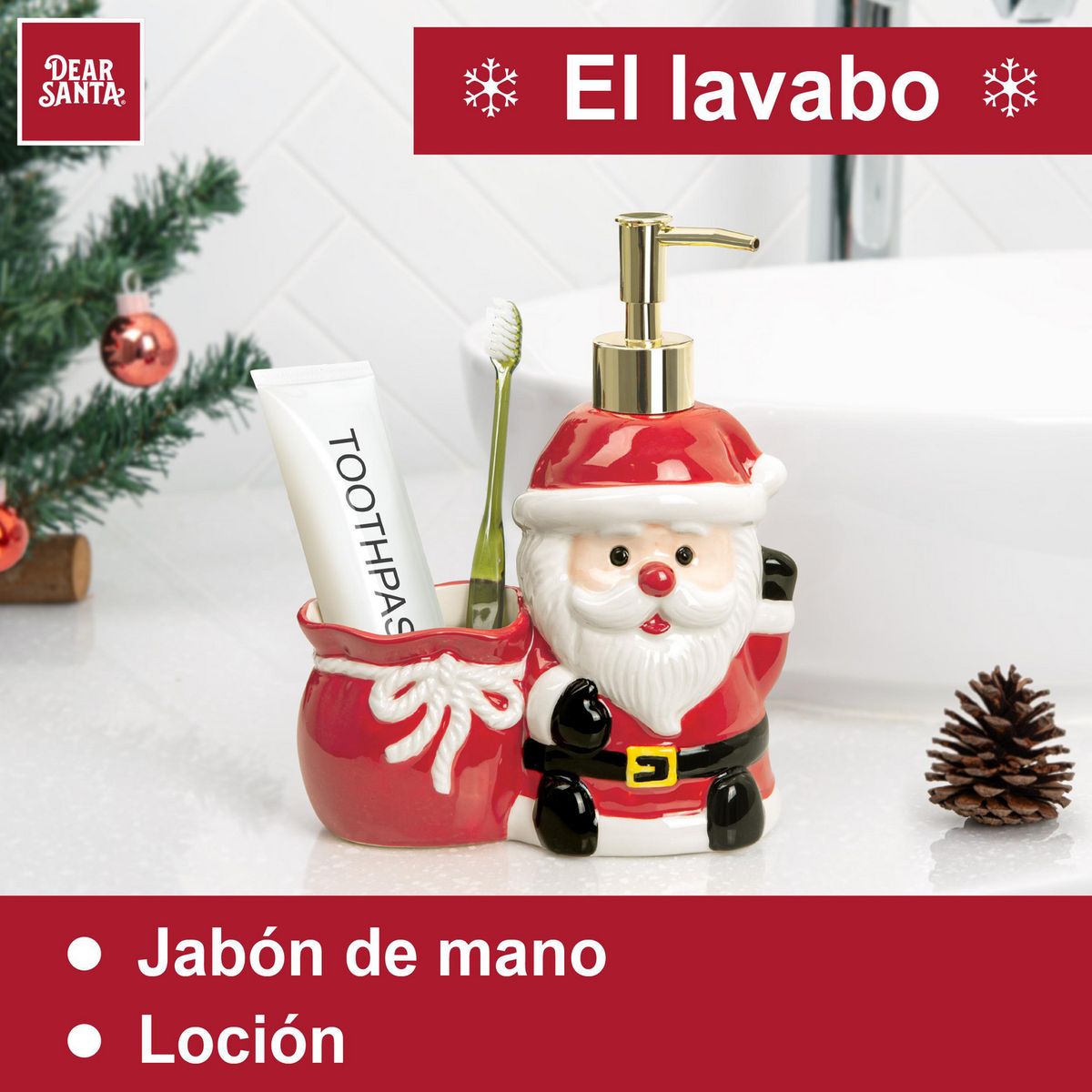 DEAR SANTA - Dispensador navidad organizador santa 19.7cm