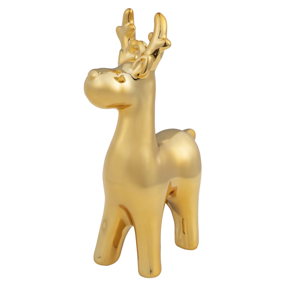 DEAR SANTA - Reno navidad parado porcelana 17cm dorado