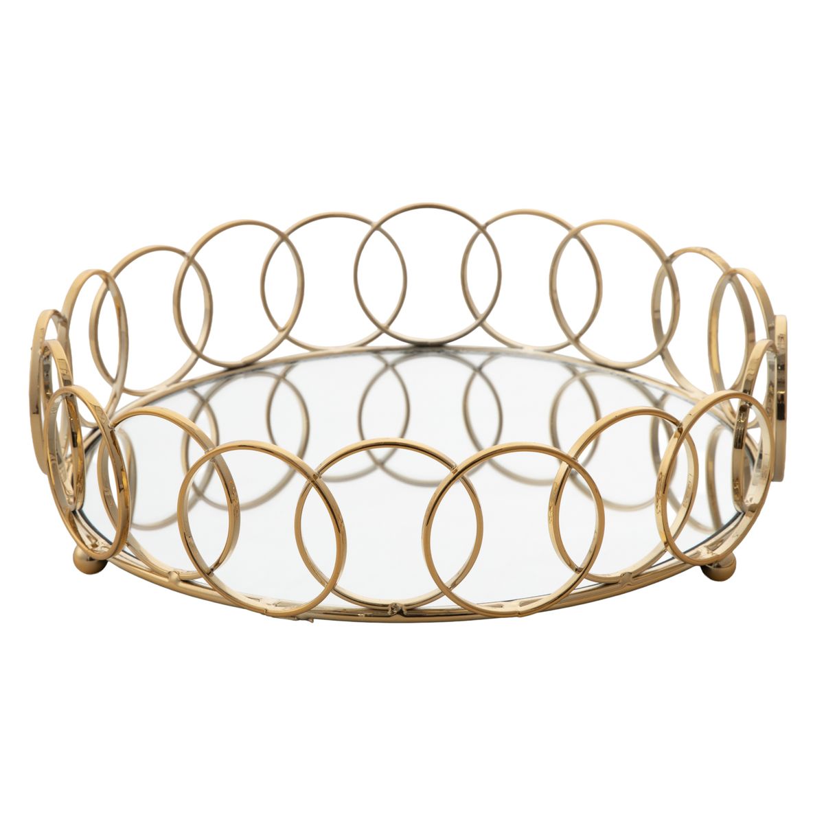 DEAR SANTA - Bandeja navidad espejo 27.5cm dorado