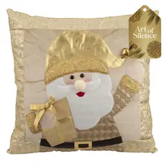 DEAR SANTA - Cojín navidad santa 38 cm dorado