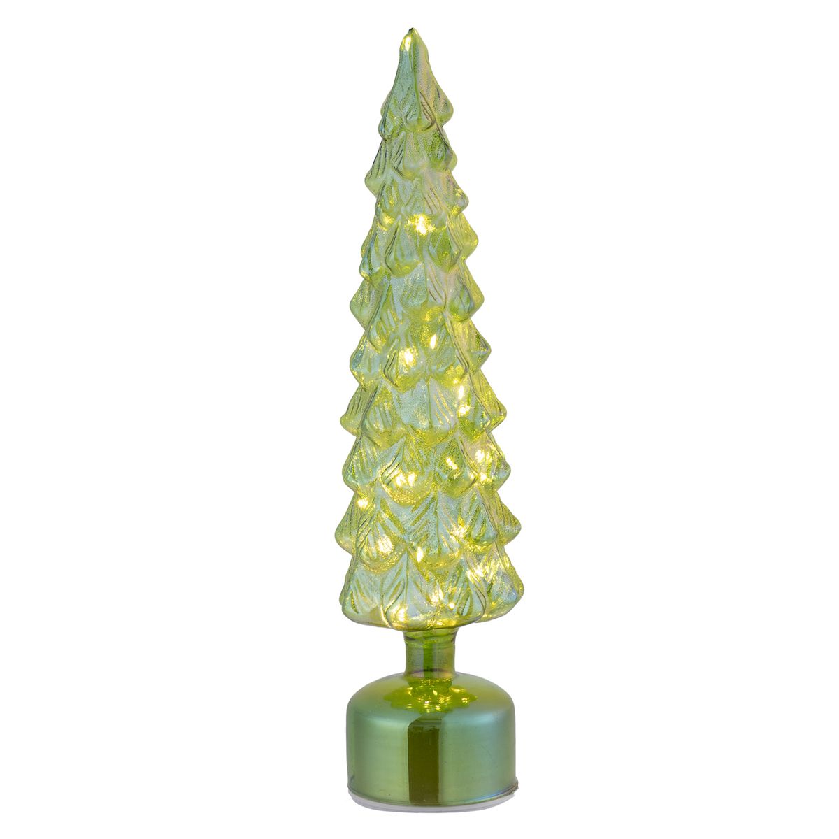 DEAR SANTA - Árbol navidad vidrio giratorio 40 cm verde