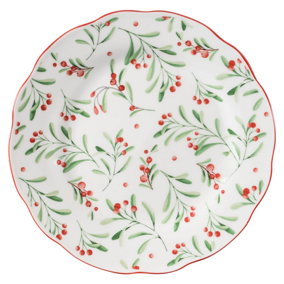 DEAR SANTA - Plato flores navidad 19.1cm blanco