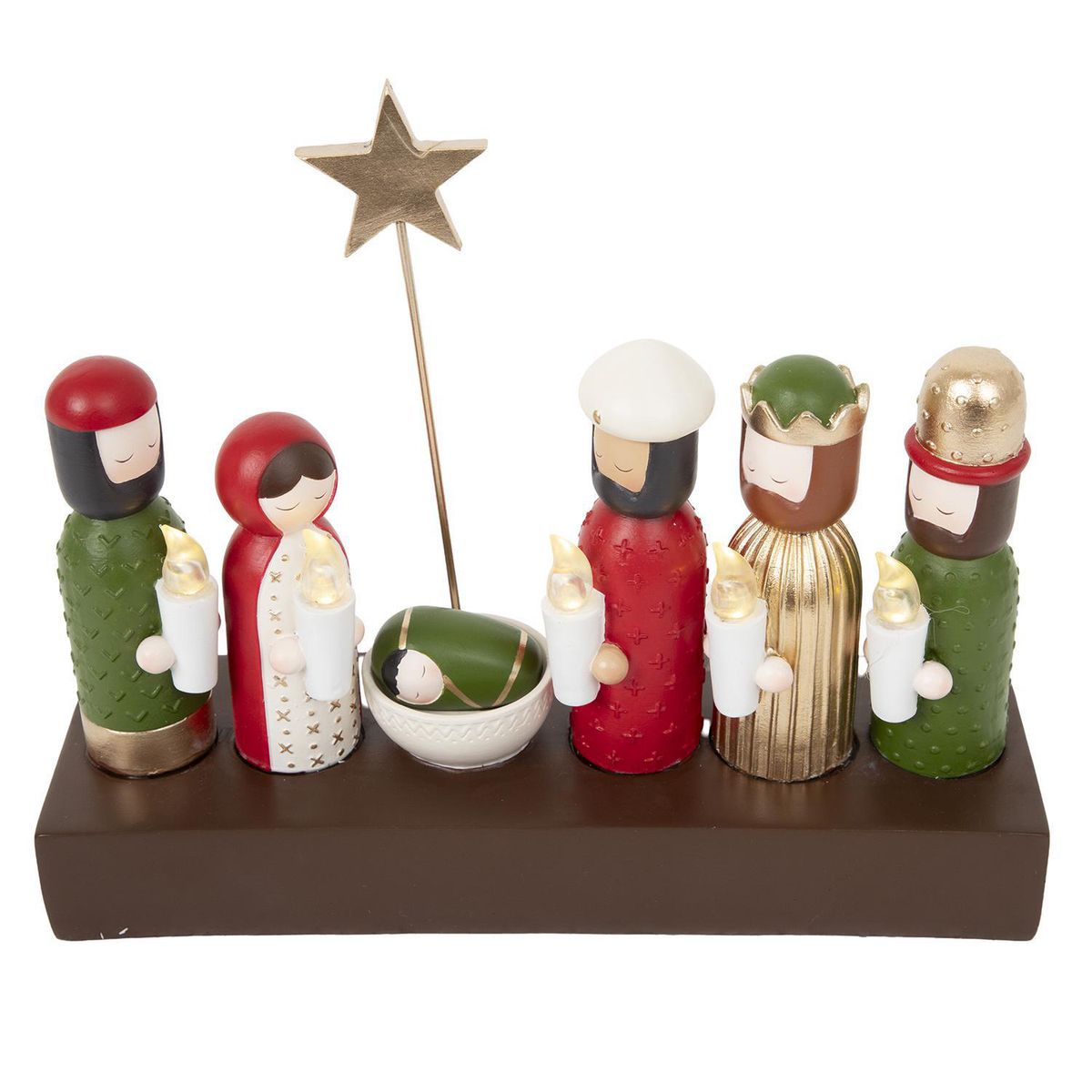 Pesebre navidad 1 pieza 17 cm velas led, marca DEAR SANTA - Foto Principal