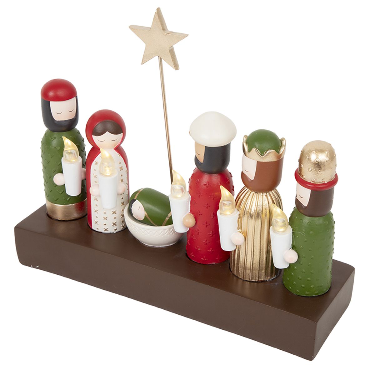 Pesebre navidad 1 pieza 17 cm velas led, marca DEAR SANTA - Foto 2