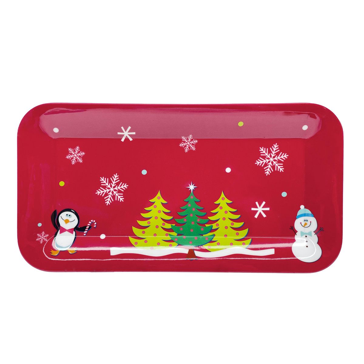 DEAR SANTA - Bandeja navidad melamina rojo 39x20cm