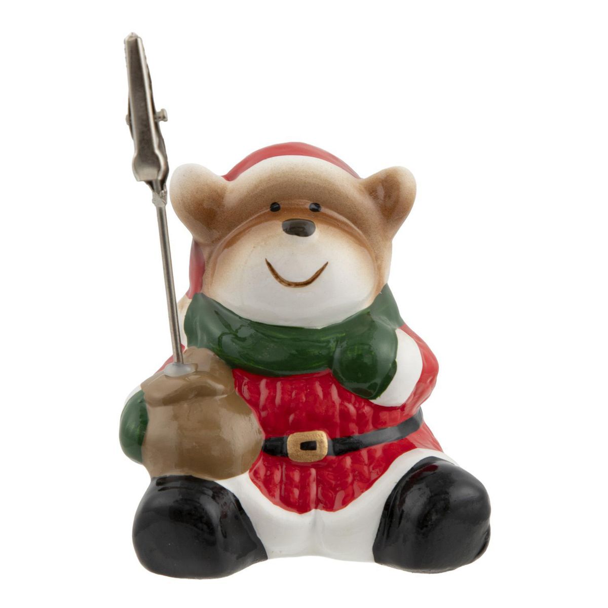 DEAR SANTA - Tarjetero oso navidad 10 cm