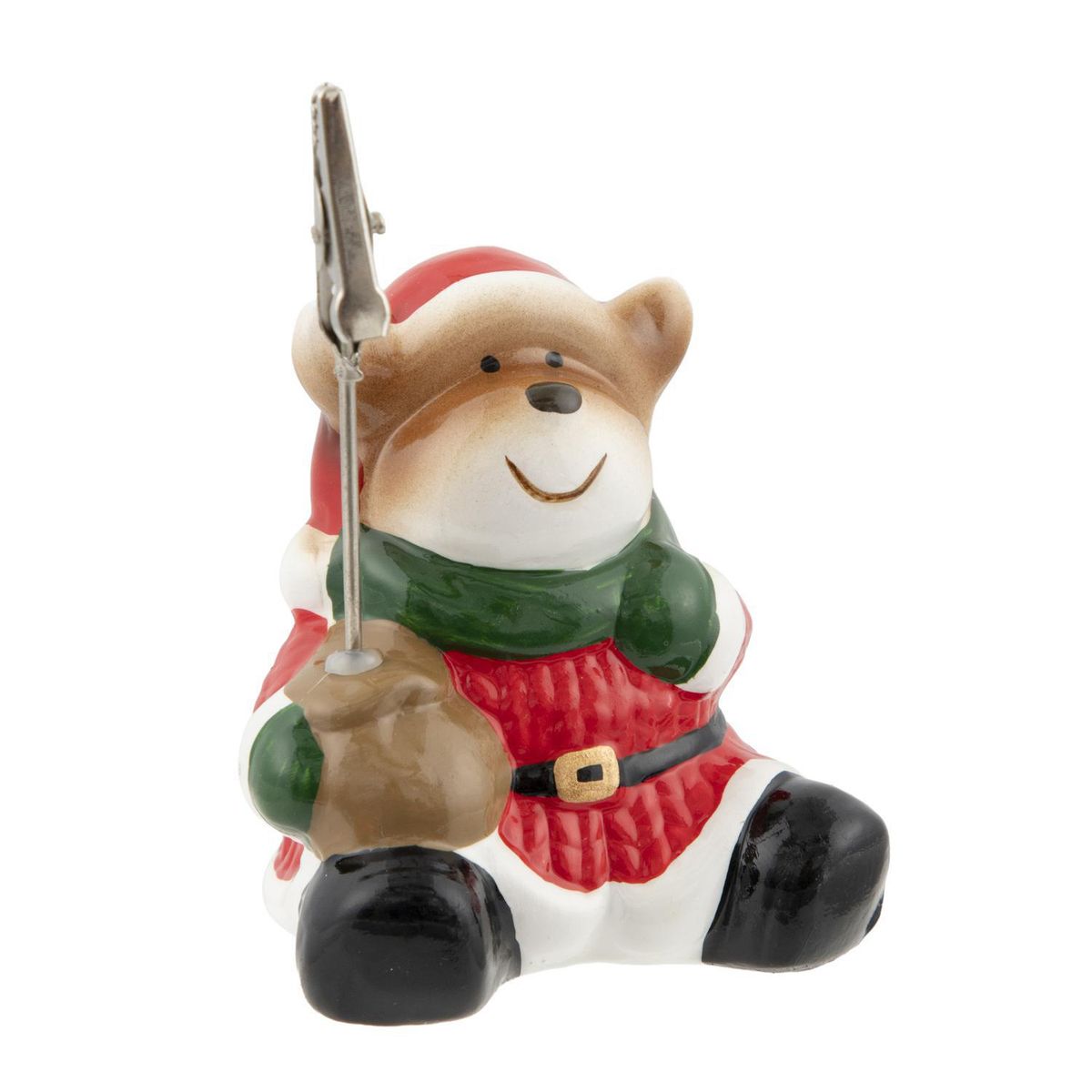 DEAR SANTA - Tarjetero oso navidad 10 cm