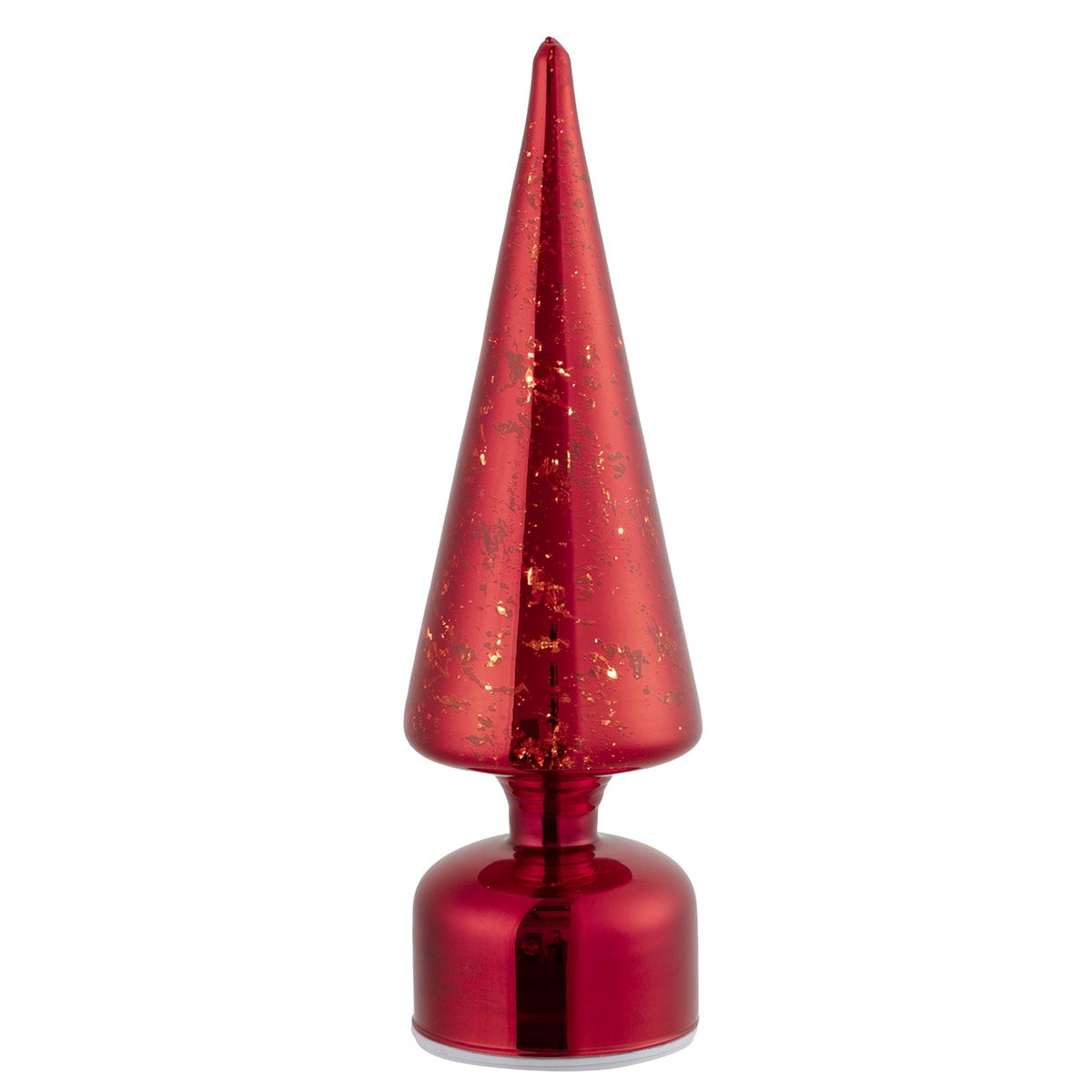 DEAR SANTA - Árbol navidad vidrio giratorio 30 cm rojo