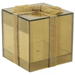 DEAR SANTA - Adorno navidad caja regalo led vidrio