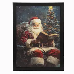 DEAR SANTA - Cuadro navidad santa lee con led 30x40 cm