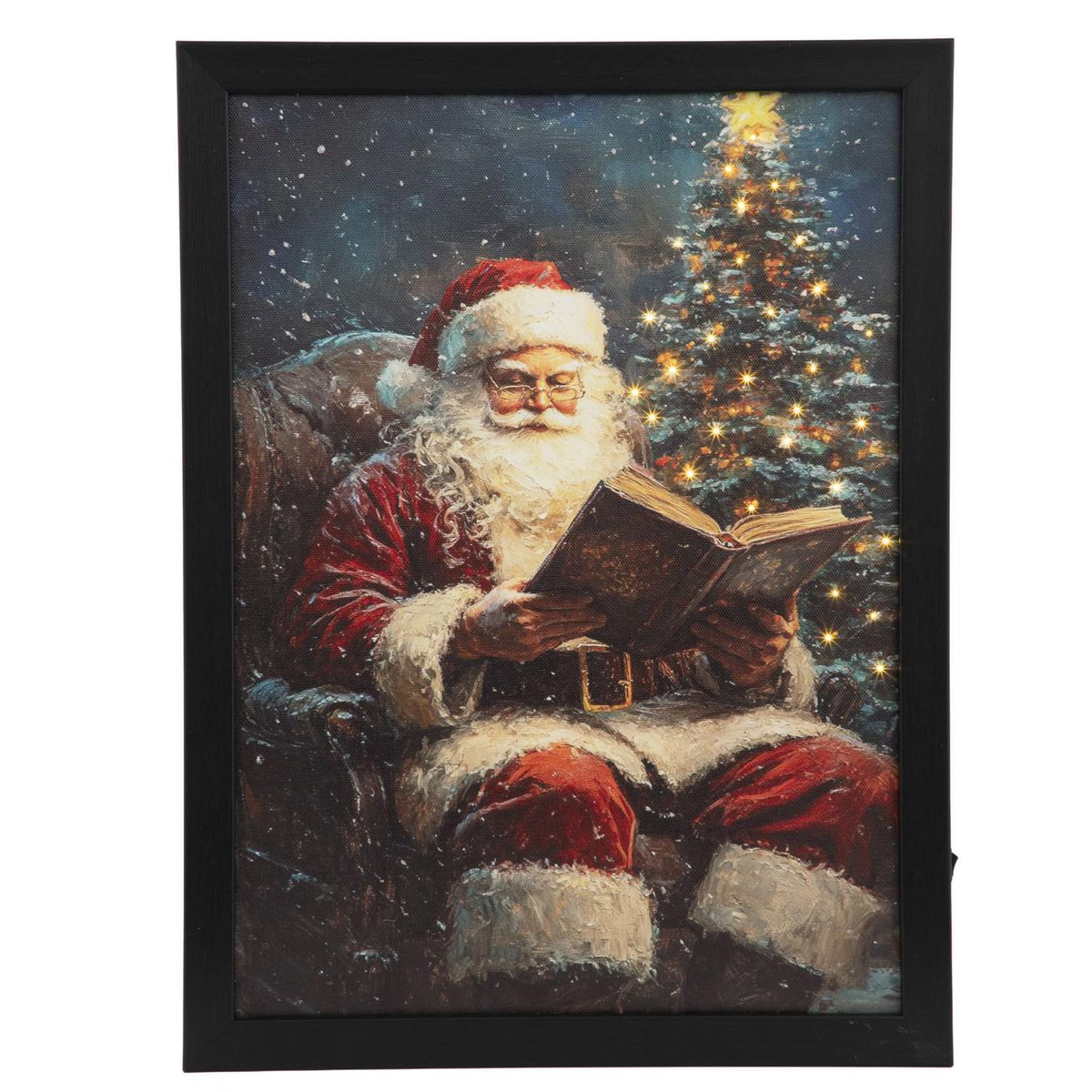 DEAR SANTA - Cuadro navidad santa lee con led 30x40 cm