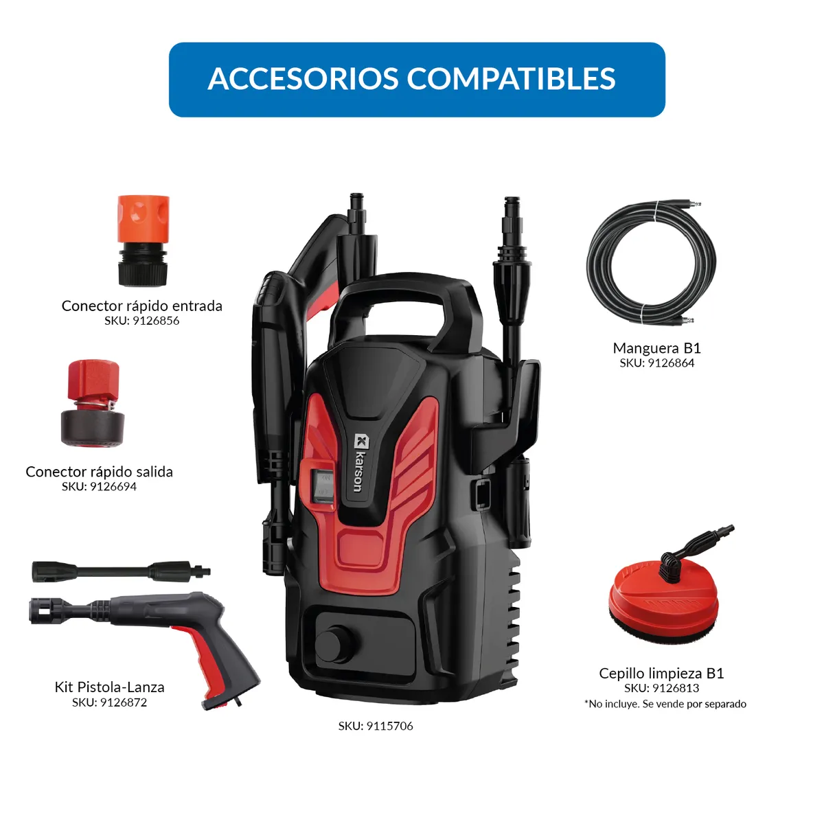 KARSON - Hidrolavadora Eléctrica 1400W 110 Bar B1