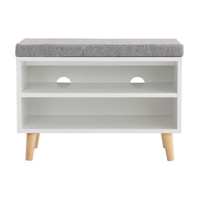 Imagen 2 del producto Zapatero Melamina 2 Nivel(es) 60x43.3x30 cm Blanco, Gris