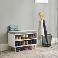 Zapatero Melamina 2 Nivel(es) 60x43.3x30 cm Blanco, Gris