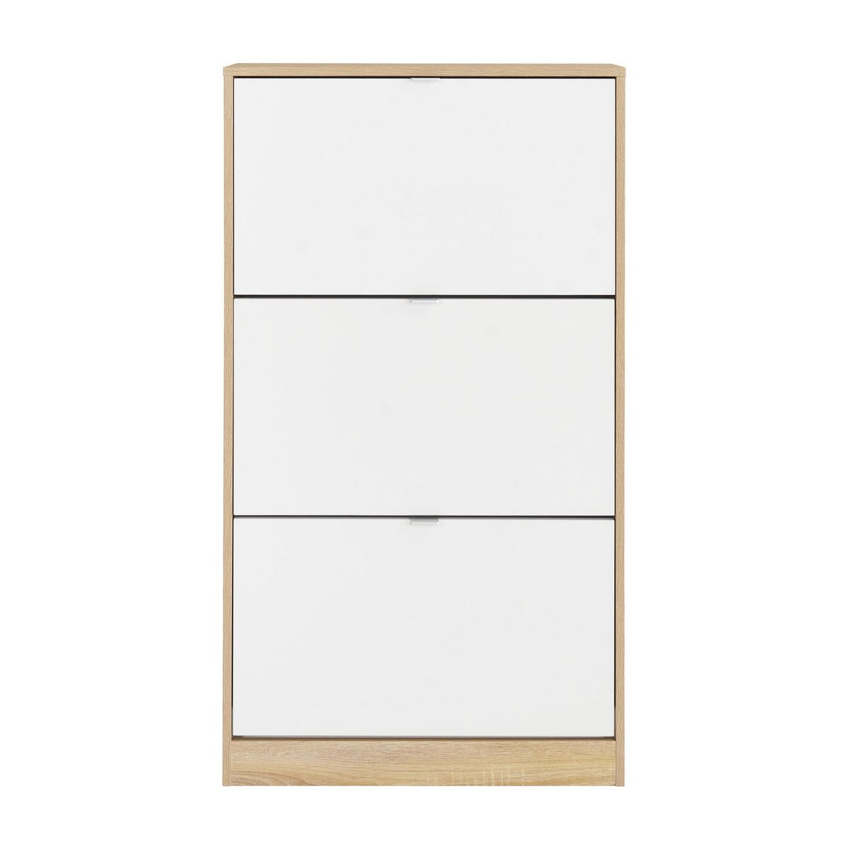 JUST HOME COLLECTION - Zapatero 3 Puertas Melamina 70.4x125.2x24 cm Blanco, Roble
