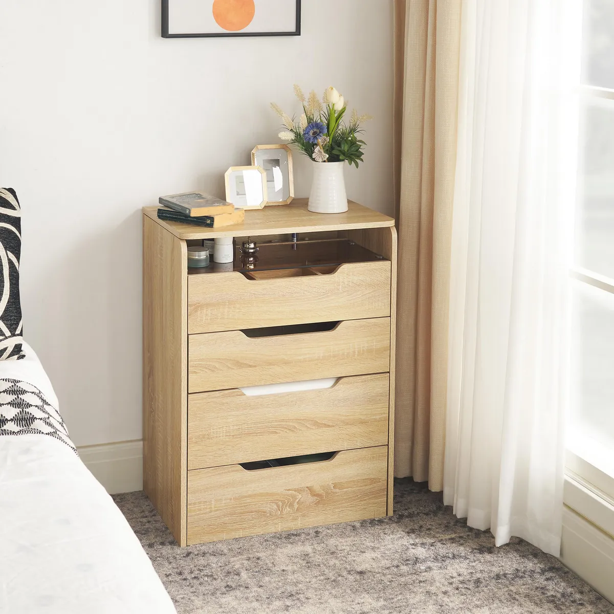 JUST HOME COLLECTION - Tocador 3 Cajón(es) Maria 60x81.7x40 cm Roble