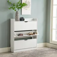 Zapatero 3 Puertas Melamina 100x115.4x24 cm Blanco