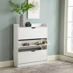 JUST HOME COLLECTION - Zapatero 3 Puertas Melamina 100x115.4x24 cm Blanco