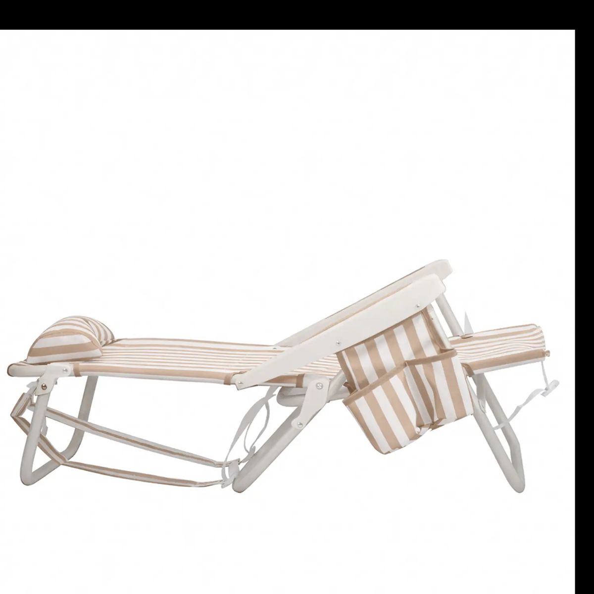 KLIMBER - Silla de Playa 63x81x104 cm Blanco/café