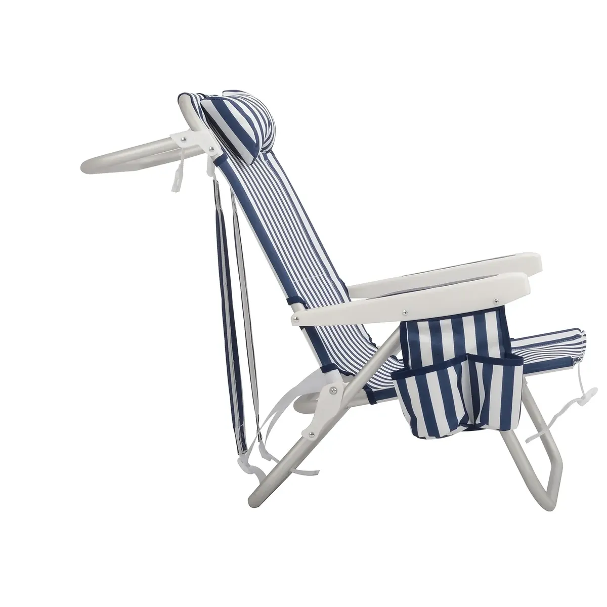 KLIMBER - Silla de Playa 63x81x104 cm Blanco/azul