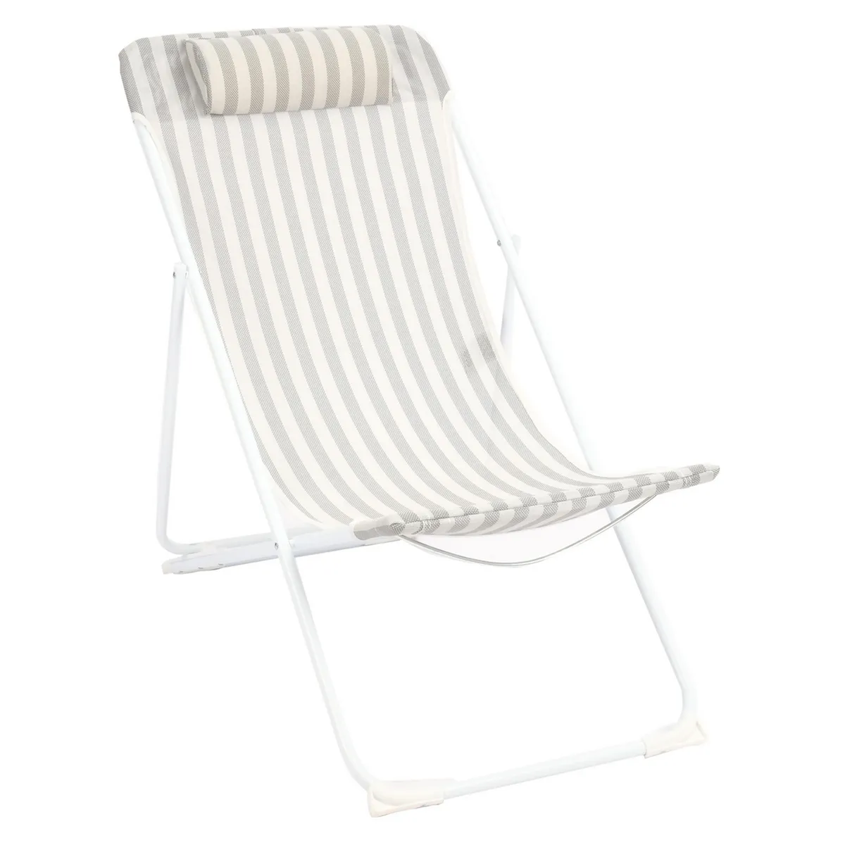 KLIMBER - Silla de Playa 55x89x87 cm Blanco; Gris