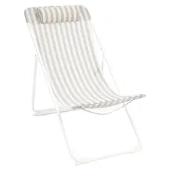 KLIMBER - Silla de Playa 55x89x87 cm Blanco; Gris