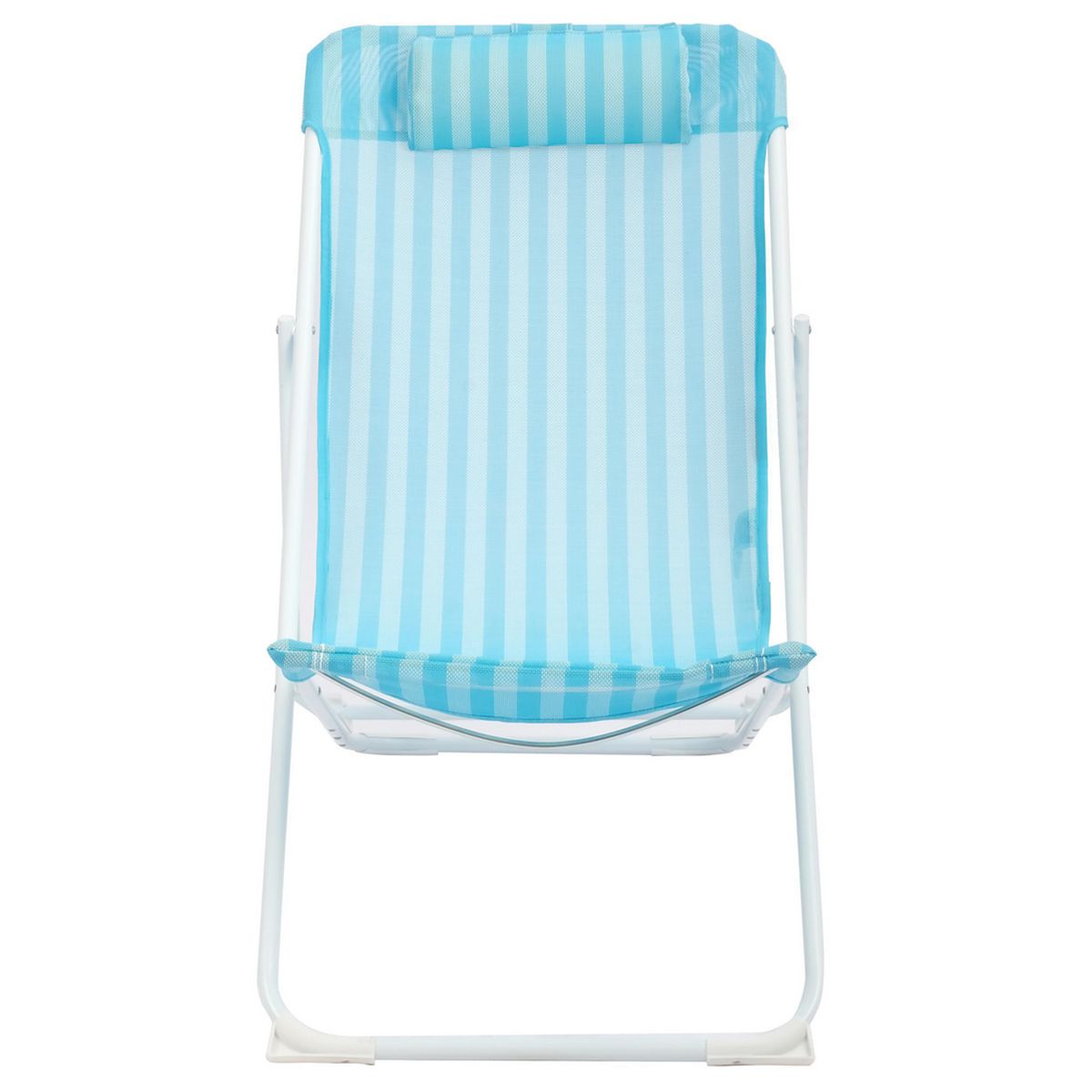 KLIMBER - Silla de Playa 55x89x87 cm Blanco; Azul