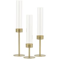 Set 3 candelabros dorado