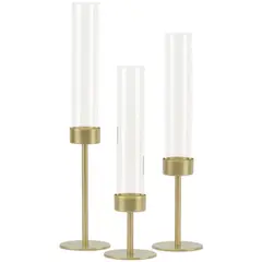 JUST HOME COLLECTION - Set 3 candelabros dorado