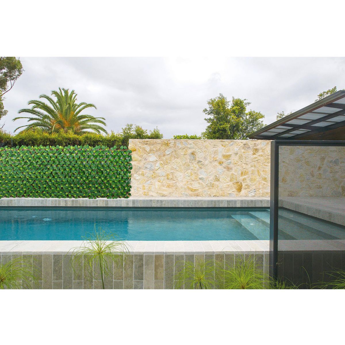 JUST HOME COLLECTION - Cerco Extensible Hojas Plástico 200x100 metros Verde, Café