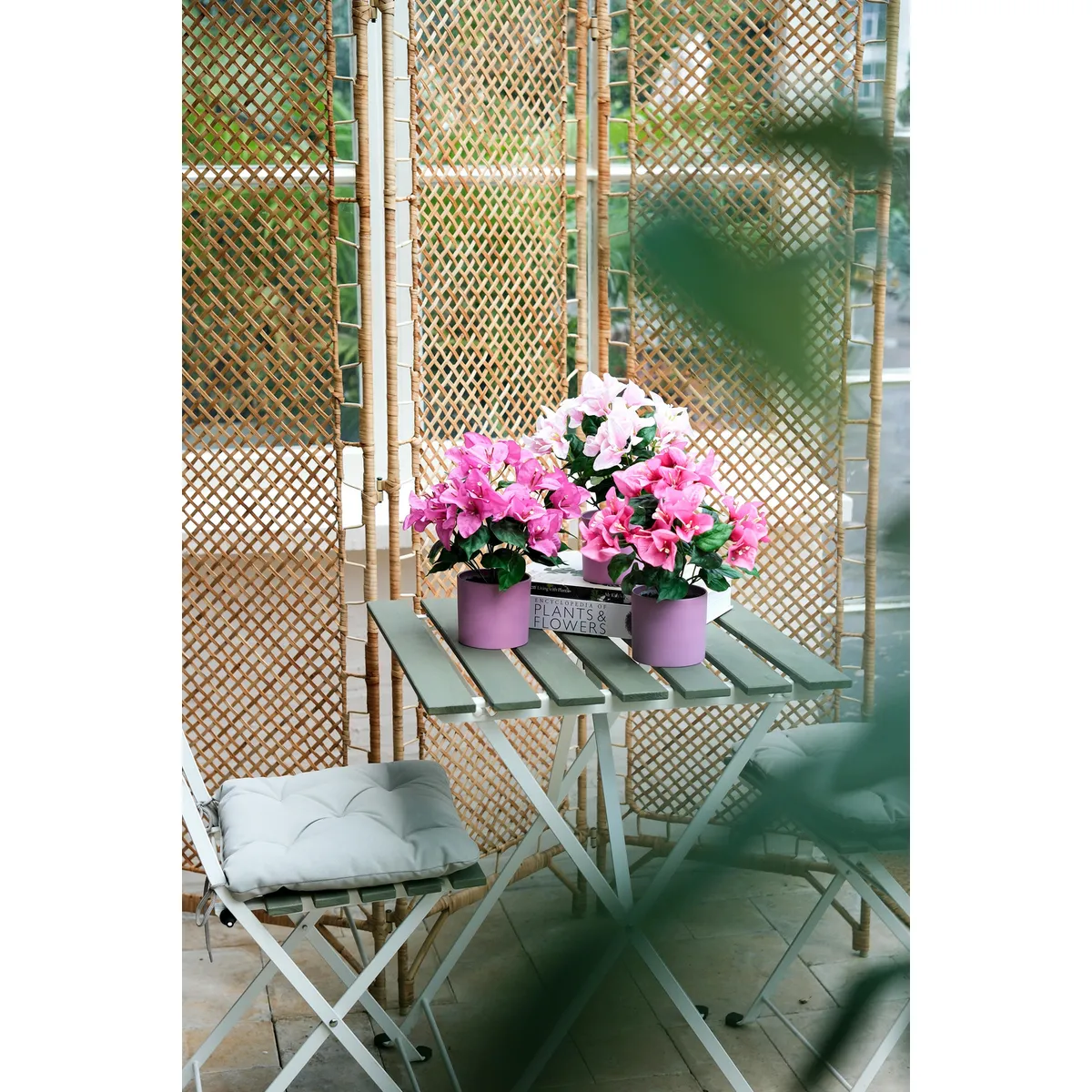 JUST HOME COLLECTION - Planta Artificial Bougainvillea 29 cm Rosado, Rosado claro, Morado, Verde