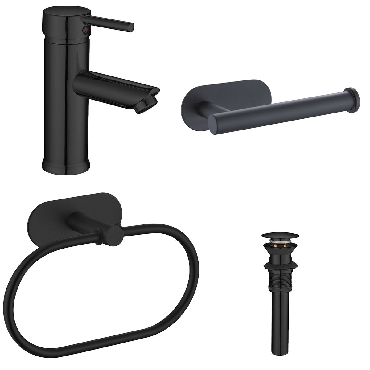 SENSI DACQUA - Combo Grifería Accesorios Milán Negro