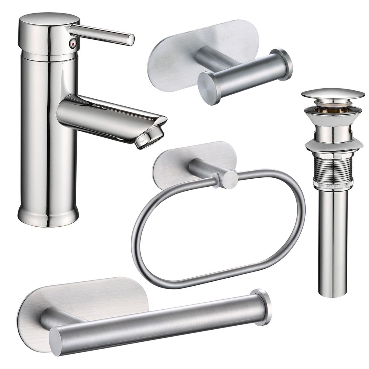 SENSI DACQUA - Combo Grifería Accesorios Milán Cromado